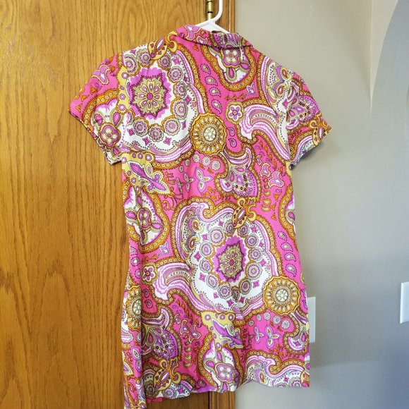🛍️❤️Throwback Retro 70's Pink & Gold Paisley Print Top 🛍️❤️ Size S - Picture 6 of 7